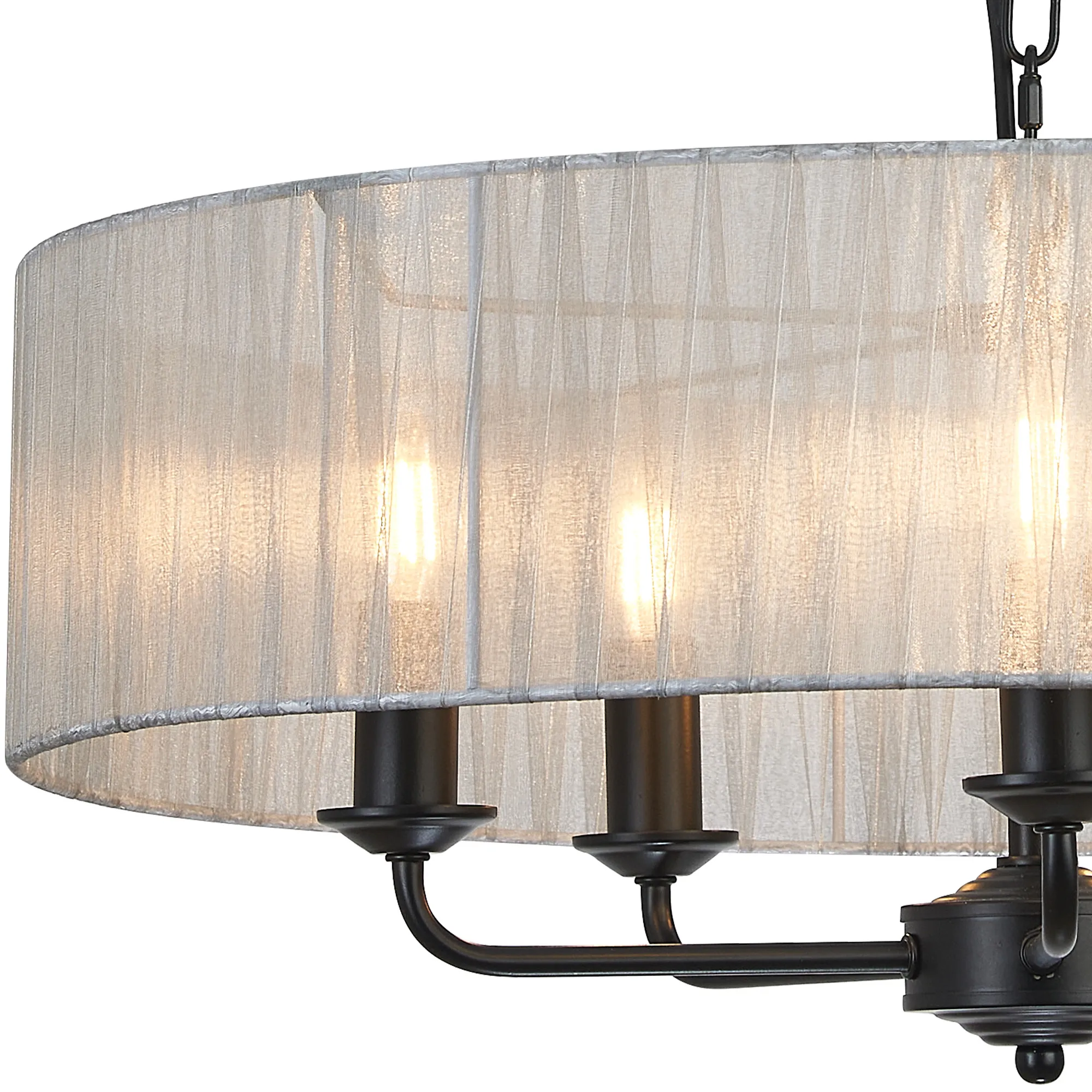 Banyan 45cm 3 Light Pendant Matt Black, Grey DK1032  Deco Banyan MB GR
